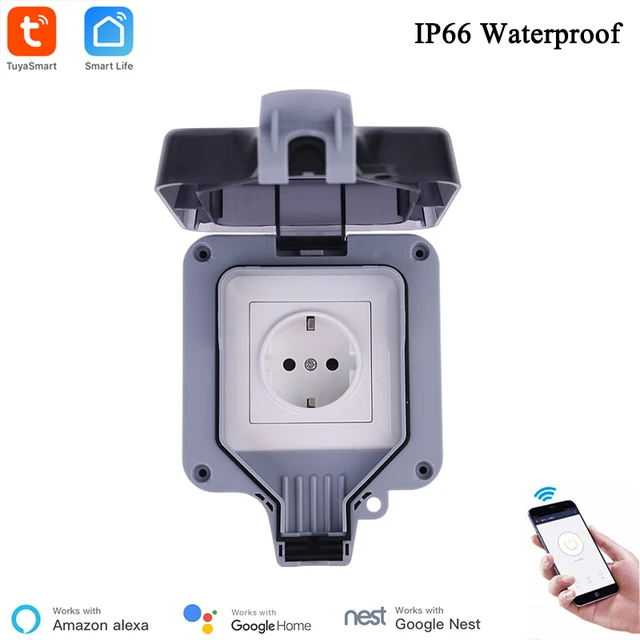 Outdoor Smart Plug Waterproof - Alexa Plugs Outdoor Dual Outlets, Timer  WiFi Plug Compatible with  Alexa and Google Home, No Hub Required