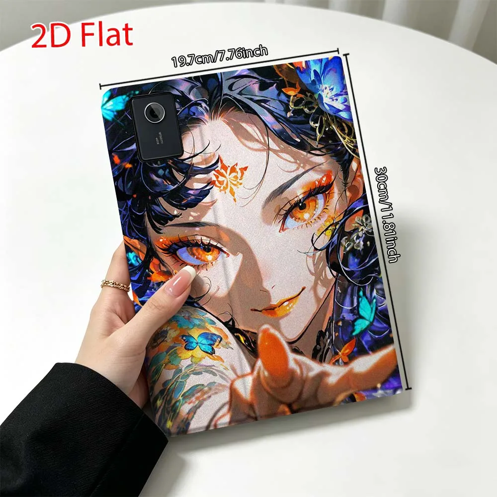 Cool Anime Girl Soft Tablet Case with Pen Tray