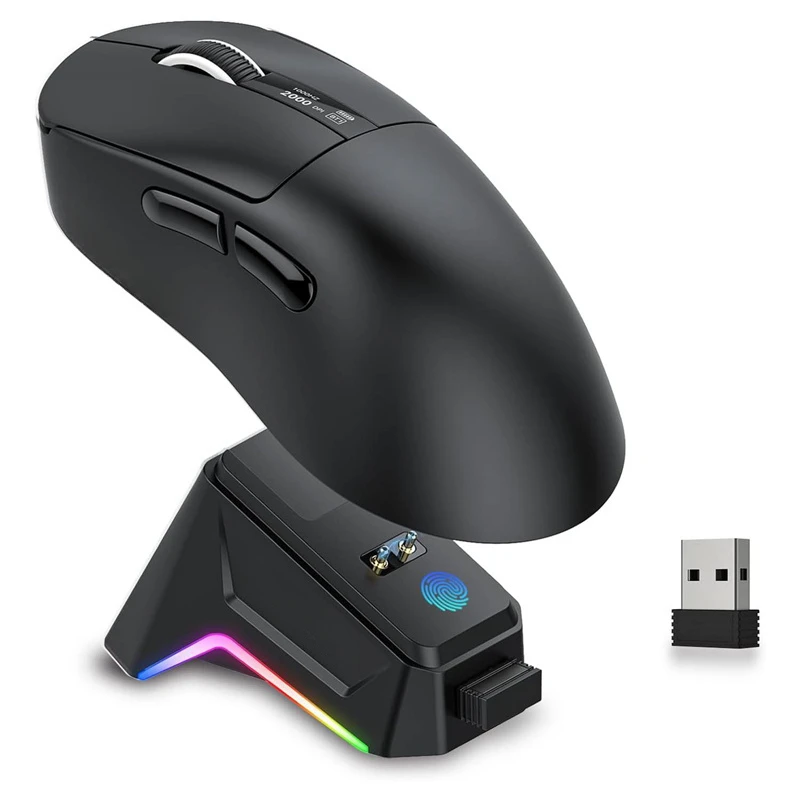 2026 Esports Wireless Gaming Mouse Bluetooth Mouse PAW3311 Tri-Mode Connection E-sports Mouse With RGB Magnetic Charging Dock