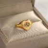 Personalisierter gravierter Porträtring, individueller Haustier-Foto-Siegelring, minimalistisches Souvenirs-Bild, Herz-Edelstahl-gravierter Ring – Detail 5