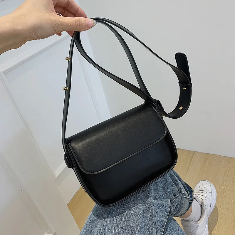 Small Pu Leather Crossbody Bags For Women 2022 Simple Solid Color