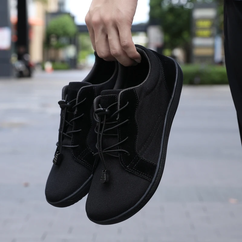 Unisex Minimalist Casual Canvas Barefoot Walking Shoes Wide Toe Slip on Zero Drop Sole Cross Trainer Sneakers for Men and Women 3