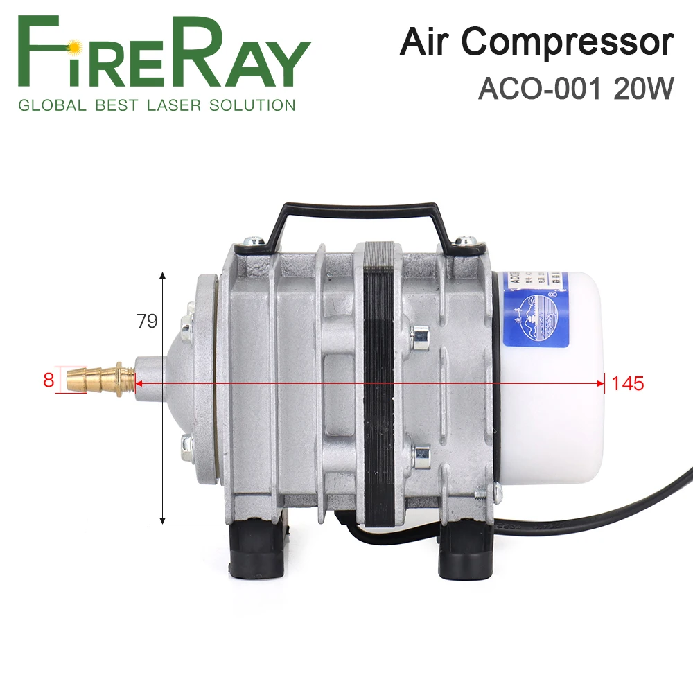 FireRay 20W ACO-001 Air Compressor 20L/Min Electrical Magnetic Air Pump for Co2 Laser Engraving and Cutting Machine