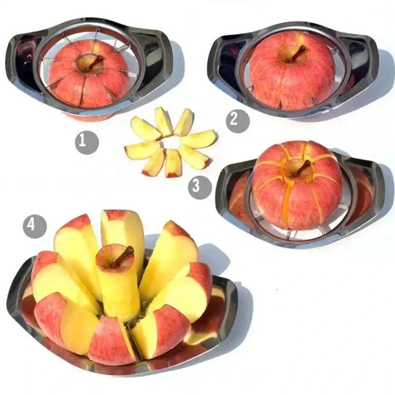 Stainless Steel Fruit Splitter Household Apple Cutter Creative Kitchen Corer Easy to Use Fruit Cutter for Apples 5