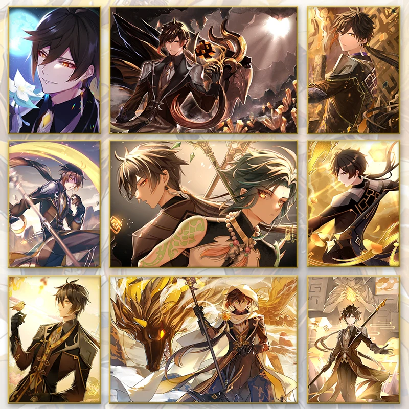 

Anime Game Poster Genshin Impact Canvas Painting Print Anime Character Wall Art Mural Suitable for Home Bedroom Wall Decor Pictu