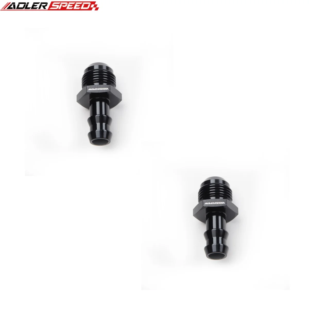 2개 ADLERSPEED 4AN 6AN 8AN 10AN 12AN AN16 남성용 4mm 6mm 8mm 10mm 바브 스트레이트 호스 피팅 블랙