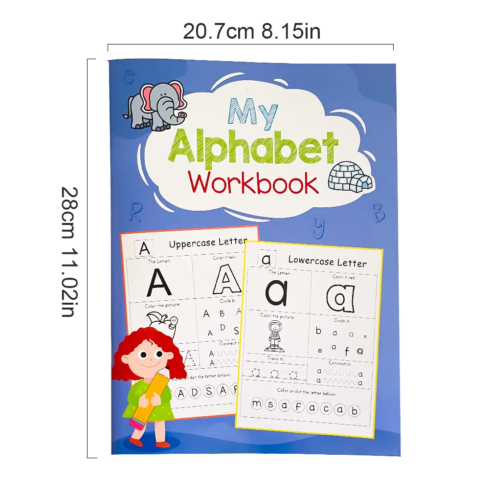 52Pages English Letter Tracing Workbook Kid ABC Alphabet Copybook writing Practice Learning Worksheet for preschool kindergarten 2