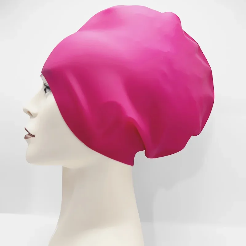 Silicone Swimming Cap for Long Hair Braid Summer Men Women Waterproof Swim Cap Ear Protection Diving Hat African Over Size Huge 6