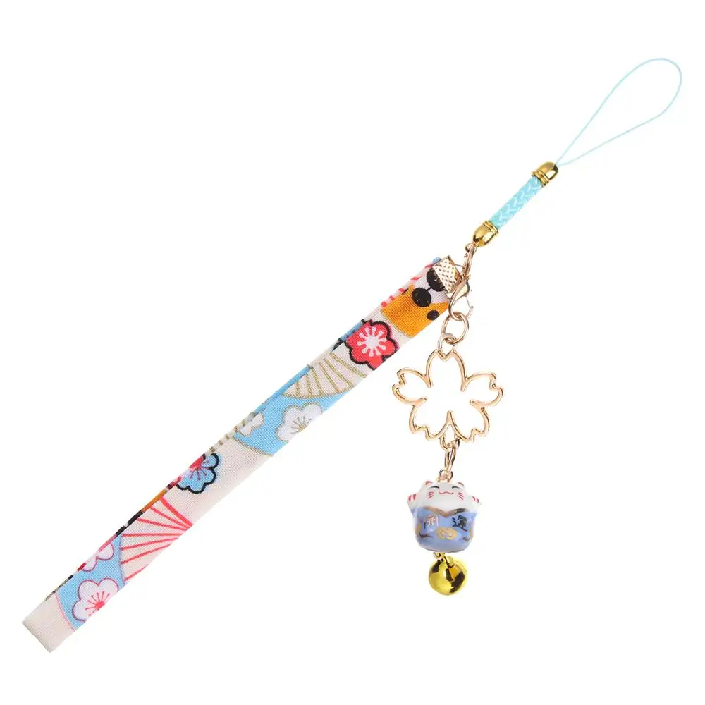 حبل قصير ياباني لجرس القط المحظوظ للهاتف المحمول ،...