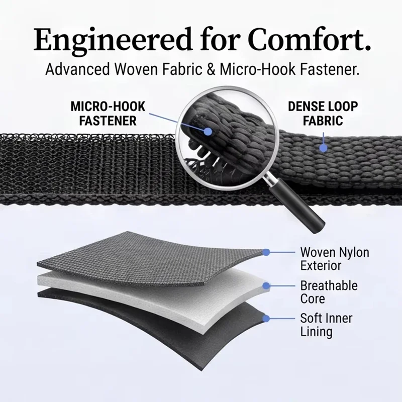 Nylon Braided Sports Watch Strap - Quick-Dry & Breathable Wristband Accessories