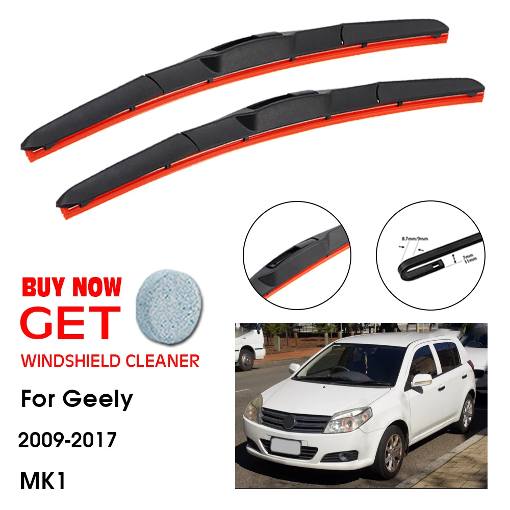 

Car Wiper Blade For Geely MK1 21"+18" 2009-2017 Front Window Washer Windscreen Windshield Silica Gel Wiper Blades Accessorie