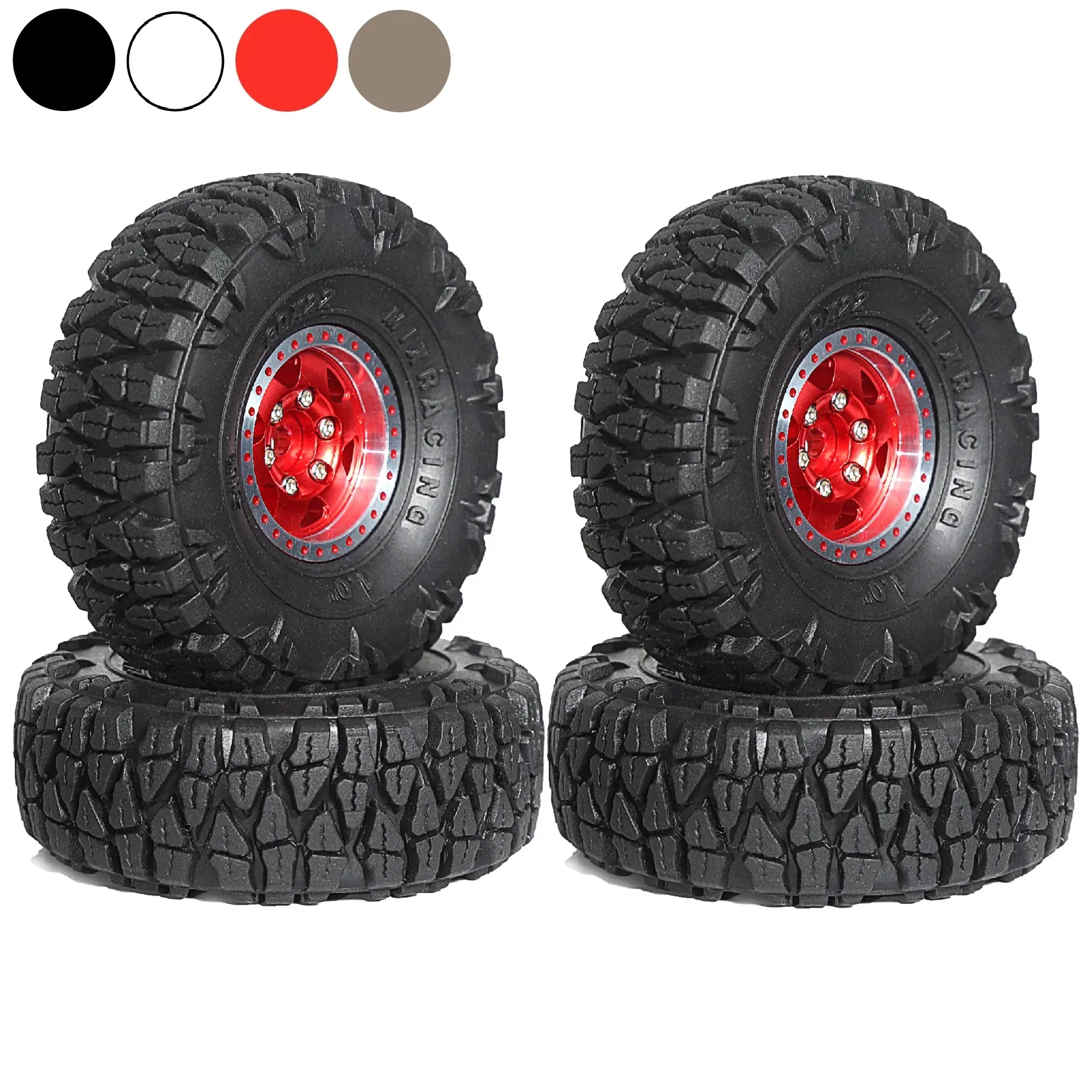 Juego De 4 Llantas Beadlock De Metal De 1.9 Pulgadas Para Coches RC 1/10, Diámetro 54 Mm, Peso 91 G, Compatibles Con SCX10 Y TRX4