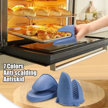 2pcs Silicone Insulated Glove Shark Shaped Oven Mitts Silicone Heat Resistant Pinch Mitts Heat Resistant Cooking Pinch Grips
