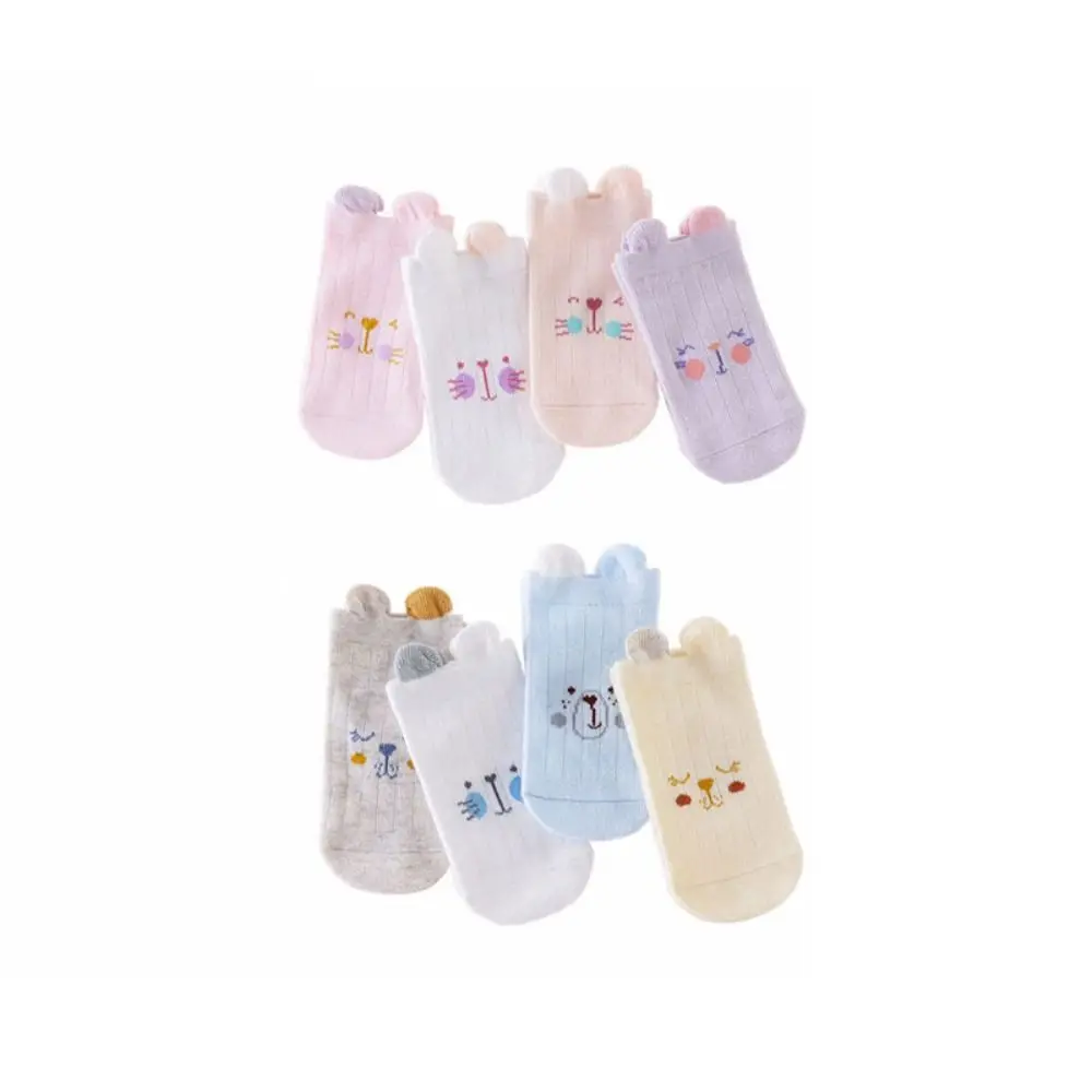 8Pairs Bear Ears Baby Cotton Socks Cat Rabbit Autumn Spring Toddle Short Tube Socks Breathable Cute Children Cartoon Socks