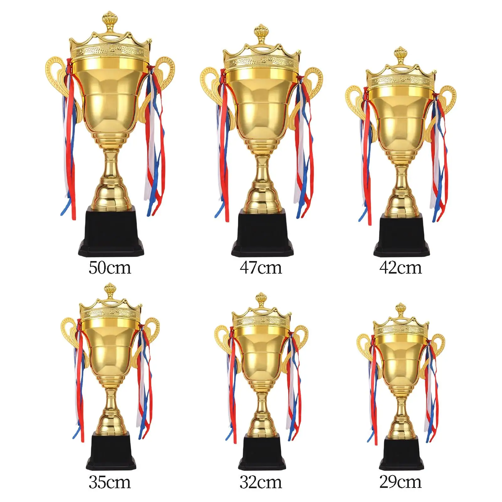 

Trophy Cup with Ribbon Keepsake Event Props for Tournaments School Football League Match Classroom Award Competitions