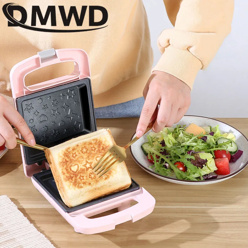 Bread Sandwich Maker Mini Light Food Waffle Muffin Breakfast Machine Egg Omelette Pan Pressure Toaster Grill Panini Oven Heater