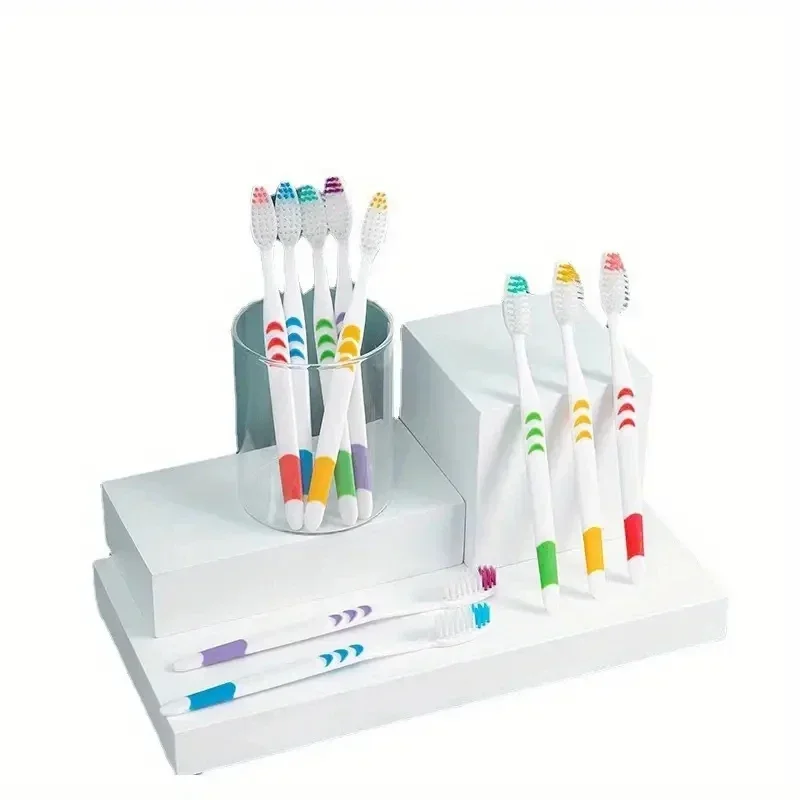 10pcs Double Ultra Soft Toothbrush Bamboo Charcoal NanoToothbrushes