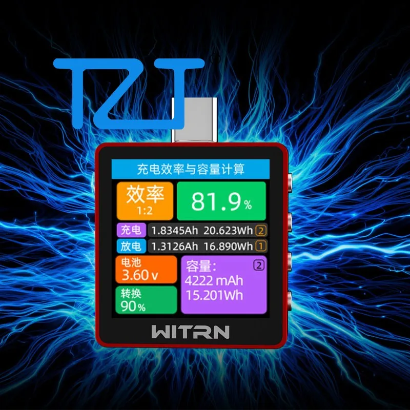 TZT WITRN K2 블랙 (36V INA226/48V INA237) 다기능 USB 테스터 전력계 전압계 전류계 PD3.1 고속 충전 감지기