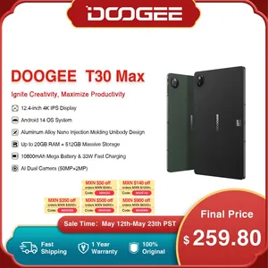 DOOGEE T30 Max Tablet 12.4" 4K 20GB(8+12) 512GB Android 14 50MP Dual Camera 10800mAh 33W Fast Change Aluminum Alloy Nano Unibody