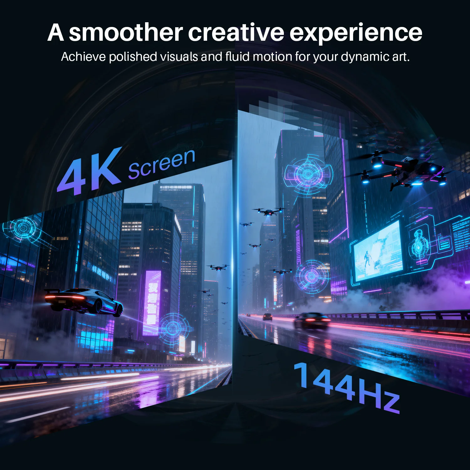 Huion Kamvas Pro 27 144Hz 27인치 4K 16384 레벨 그래픽 태블릿(아티스트, 디자이너, 애니메이터용 스크린 포함)AR
