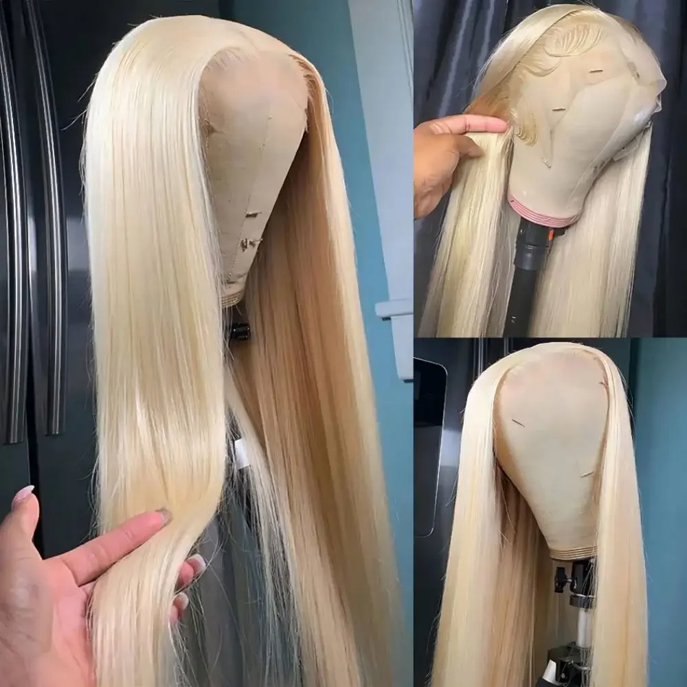 220 Density HD 613 Honey Blonde 30 36 Inches Straight 13x4 Lace Frontal Wig HD Lace Front Wigs Human Hair Wig For Black Women