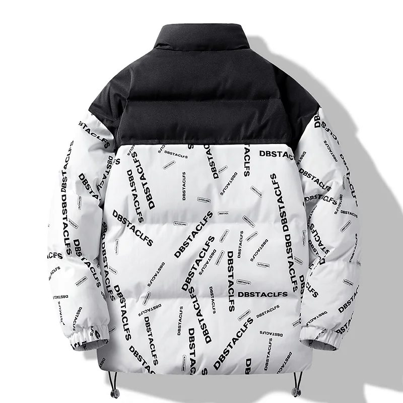 Hip Hop Oversized Padded Parkas Mens Harajuku Gradient Cartoon Men Printed Coats Winter Cotton Warm Jackets Unisex Streetwear