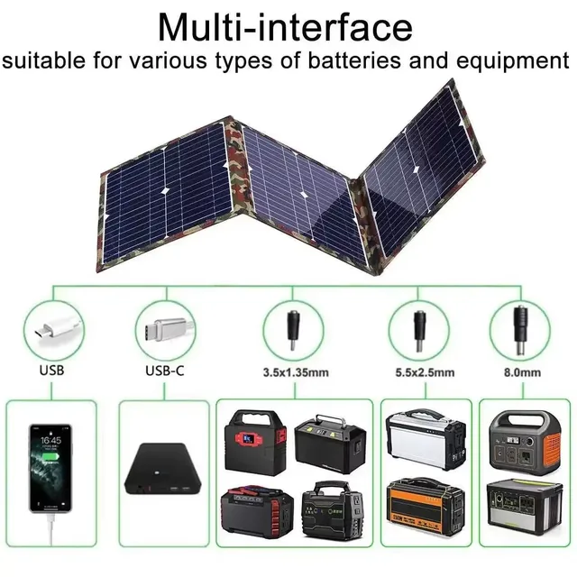 Solar Panel Kit Complete Camping Foldable 800W Solar Power Station MPPT Portable Generator Charger 18V for Car Boat Caravan Camp 3