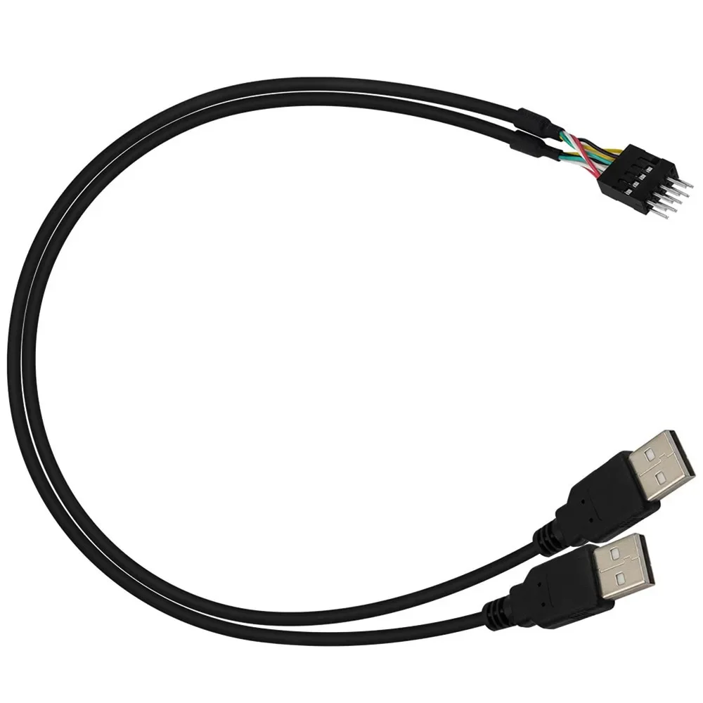 PC DIY용 마더보드 Dupont 2.54 9 핀 듀얼 USB 2.0, 수-수 익스텐션 데이터 케이블 코드, 50cm
