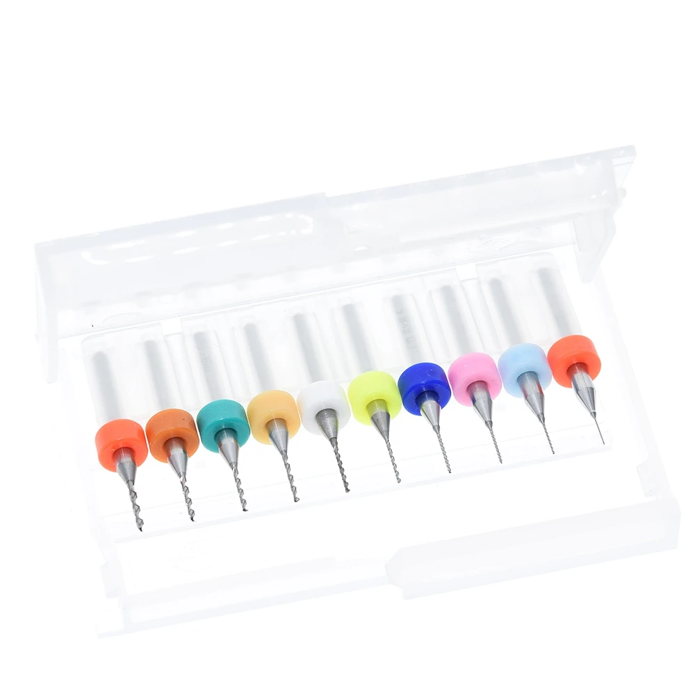 10pcs 0.3mm to 1.2mm PCB mini drill Bit tungsten steel carbide for print circuit board cnc Bits Machine