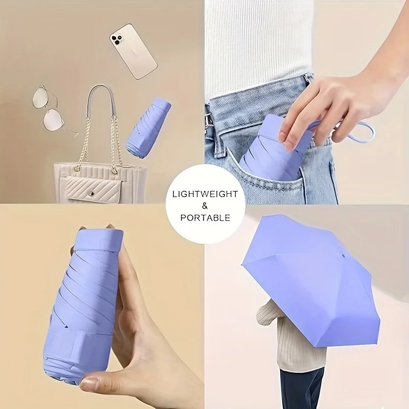 Mini Umbrella UPF50+ Sun Protection Rainproof Portable Outdoor Travel