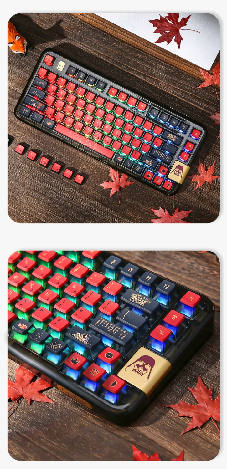 PBT ASA, Nove Caudas Fox Jelly, Preto penetração Keycaps