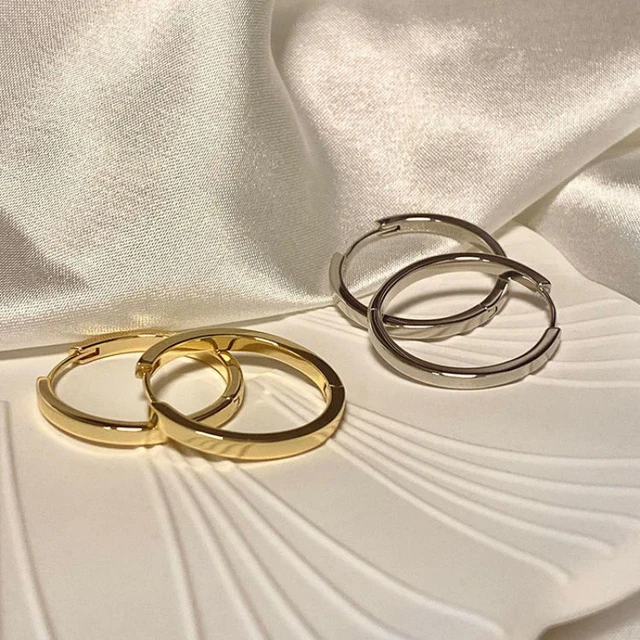923 Jewelry|golden Geometric Hoop Earrings For Women