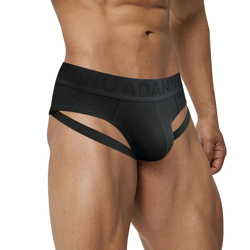 

Трусы-брифы мужские с U-образным вырезом, пикантное удобное нижнее белье для геев, хлопковые трусы с двойным поясом, внутренняя одежда