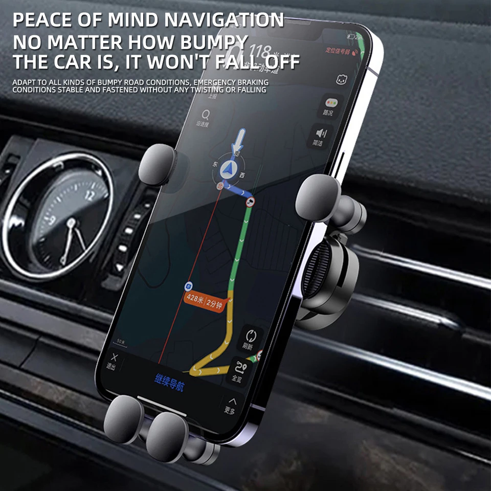 Support de téléphone de voiture en plastique pour grille d'aération par gravité FONENG CP100