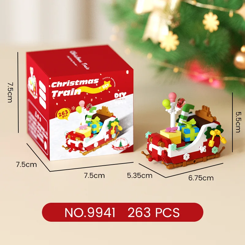 Festive Holiday Tree Particle Building Set - Creative Micro Bricks Educational Toy