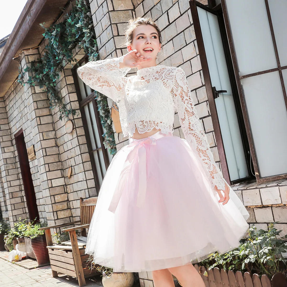 

5 Layers 65CM Fashion Tulle Skirt Pleated TUTU Skirts Womens Lolita Petticoat Bridesmaid Wedding Pettiskirt Jupe Saias faldas