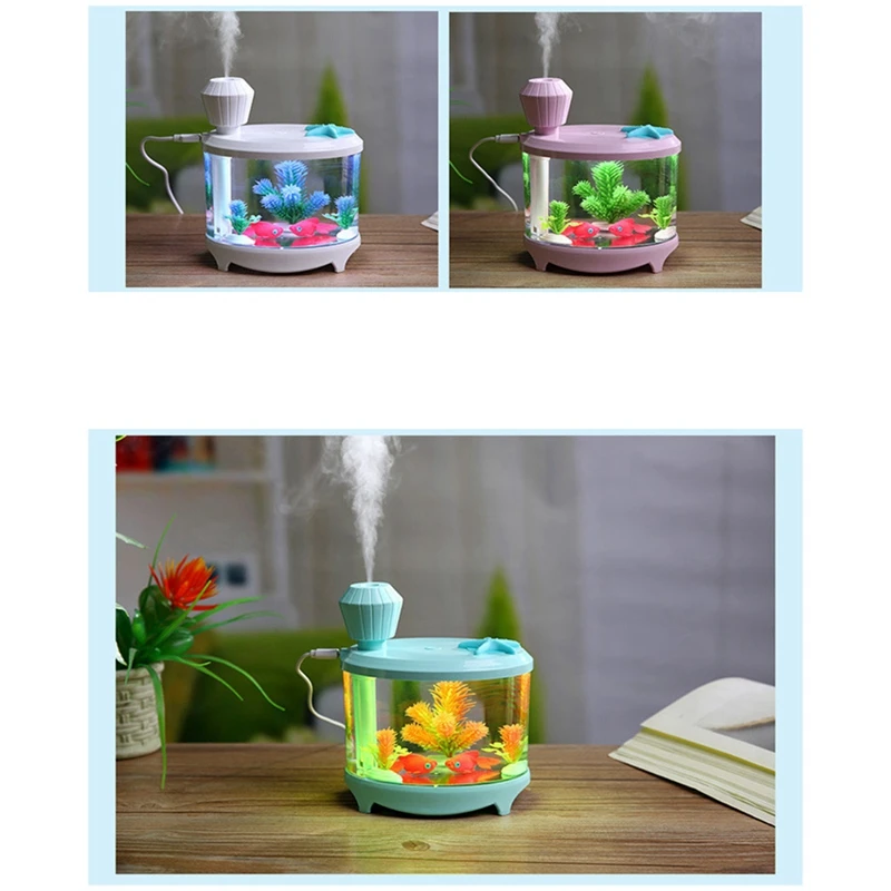 Description Picture 4 of itemCreative Fish Tank Air Humidifier Diffuser Colorful Night Light DC5V USB Mini Mist Maker 460ML Water Diffuser