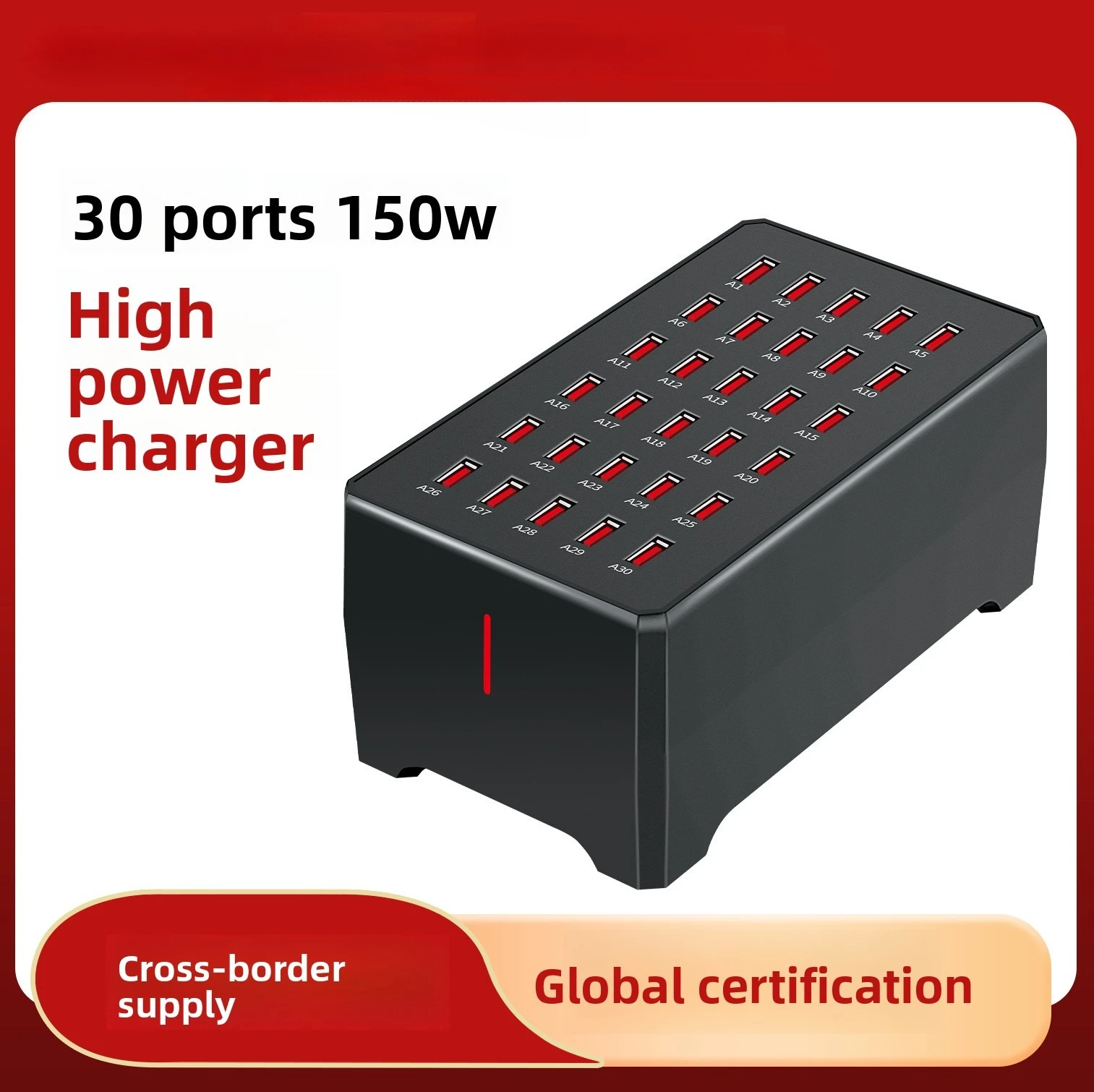 150W Çoklu Portlu Şarj Cihazı Yüksek Güçlü Hızlı Şarj USB Girişli Çoklu Portlu Şarj Cihazı Telefon Tablet Stüdyo için