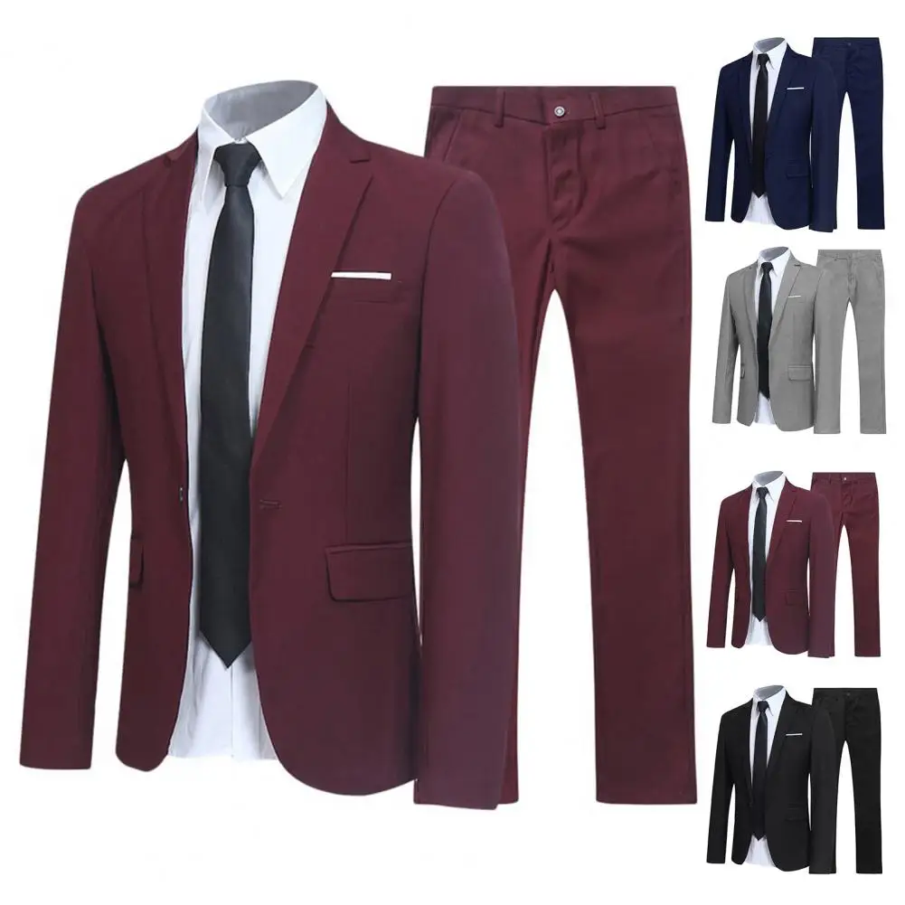 Men Blazer Pants Suit Set Coat For Wedding