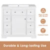 36" Bathroom Vanity Without Sink, Cabinet Base Only, Six Drawers, Multi-Functional Drawer Divider, Adjustable Shelf, White 5