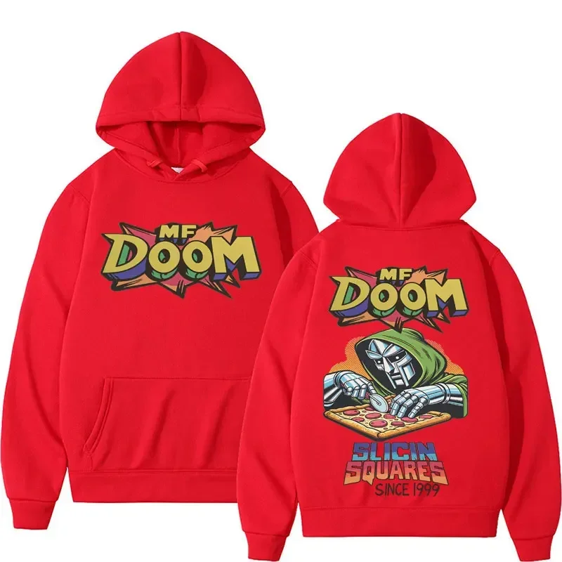Felpe con Cappuccio Rapper MF Doom Cartone Animato Casual Pullover Felpa Uomo Donna Neutro Casual Moda Manica Lunga Top Abbigliamento di Strada-Black|XXS