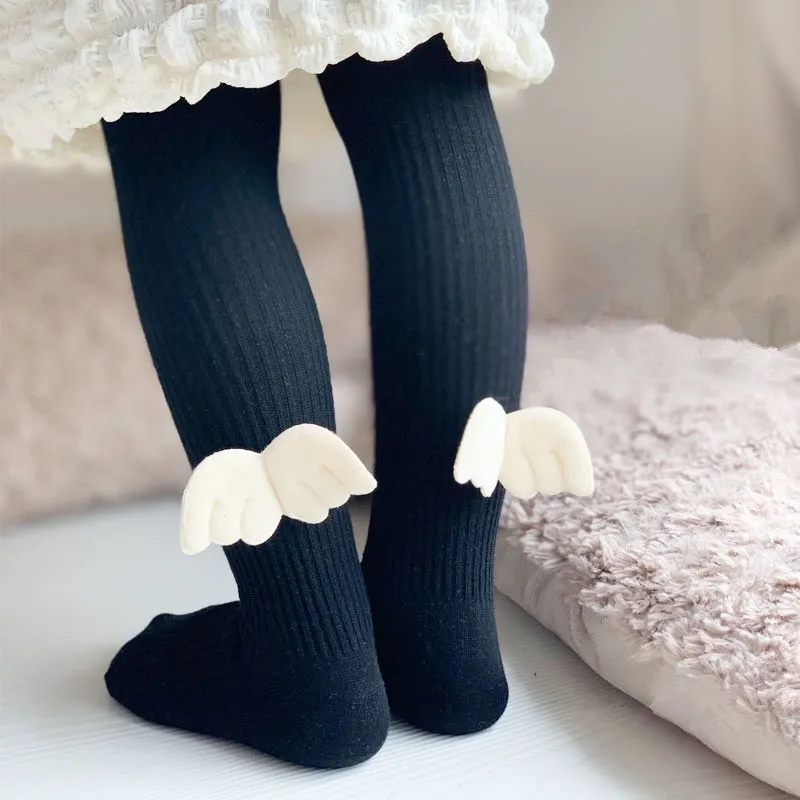 

New Fashion Angel Wings Kids Stockings For Girls Autumn Spring Soft Cotton Baby Tights Knitted Toddler Children Pantyhose