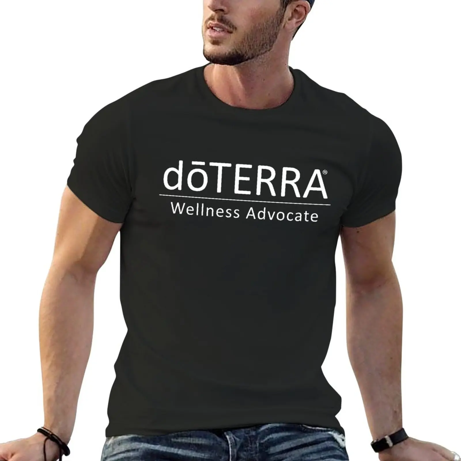 Doterra Wellness Advocate Olio Essenziale T-Shirt Con Testo Bianco Abbigliamento Kawaii Ventagli Sportivi Abbigliamento Estivo Magliette Alte Da Uomo