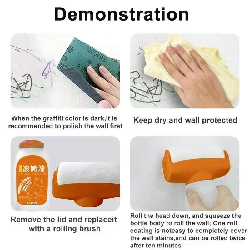 Wall repair paint Wall Repair Roller Paint White Water Based Latex Paint Color Roller Large Brush Repair Wall Tool for Tile