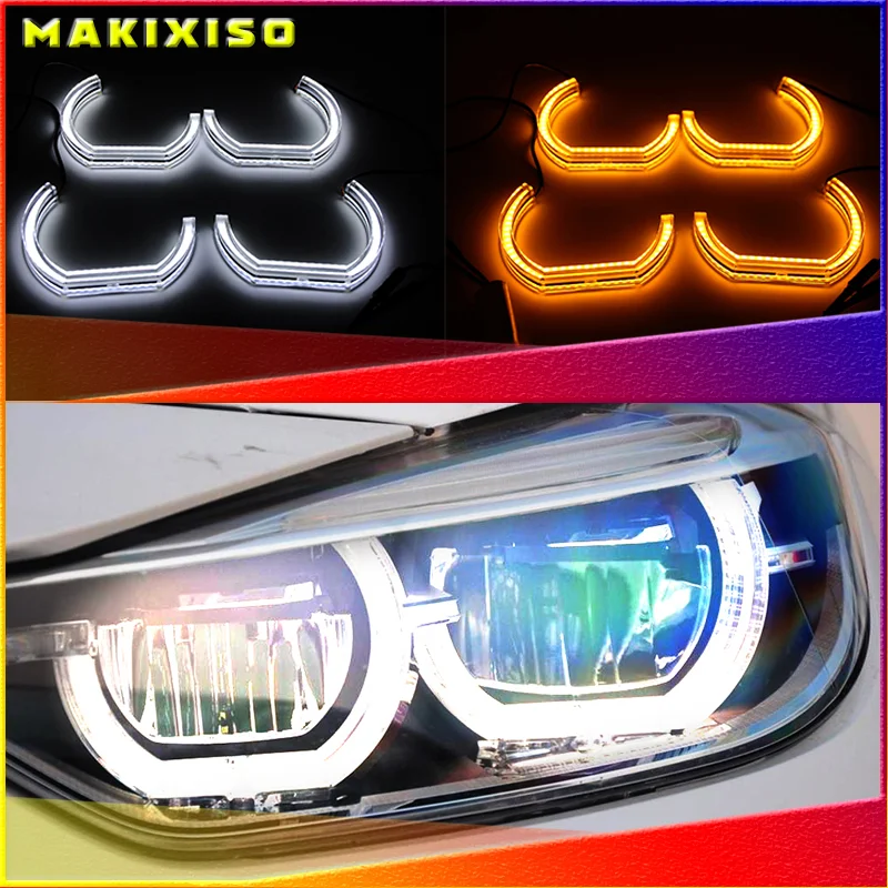 

LED Angel Eyes For BMW 3 Series F30 F31 F34 2012-2016 halogen headlight Car Lights Accessories Halo 3D DTM LCI Style Acrylic