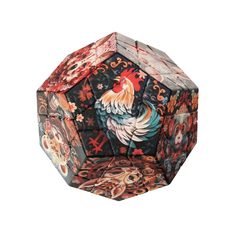 

QIYI Zcube Sengso Megaminx 3x3 Magic Speed Cube Cartoon Animal Professional Dodecahedron Megamind 3x3x3 Puzzle Fidget Toys