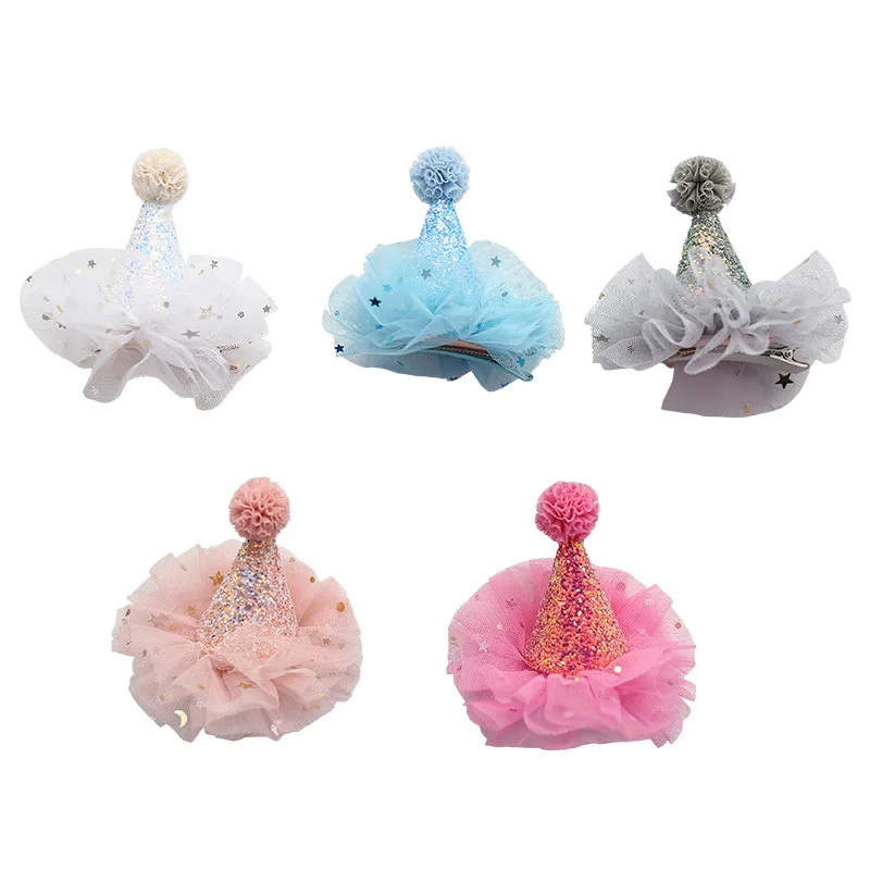 Birthday Crown Birthday Headband Set Unicorn Headband Rabbit Headband 1Pcs Crown Princess Cute Girl Hairpin Headbands Lace Shining Star Headwear Hair Accessories For Kids Birthday Party Hat Decor
