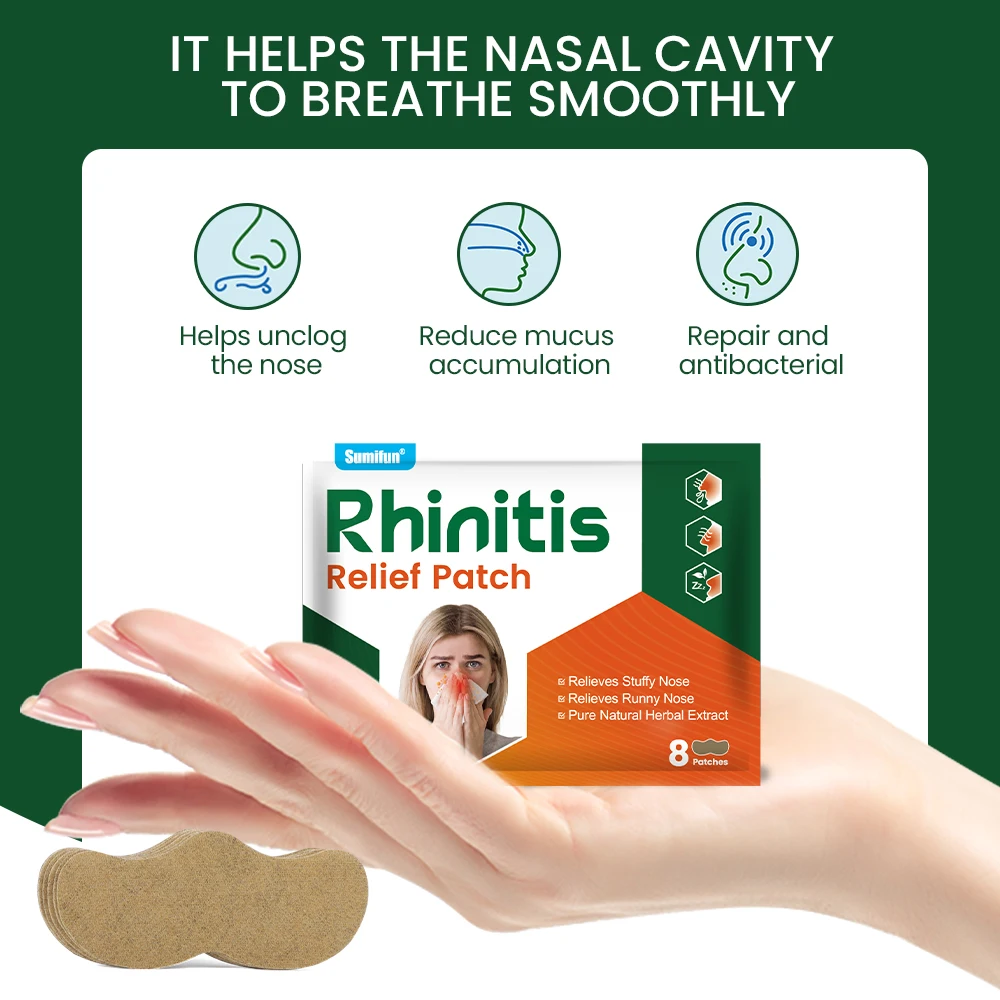 Sumifun Rhinitis Patch 8/24/40/64Pcs anti snoring patch for Cold Allergies Nasal Congestion