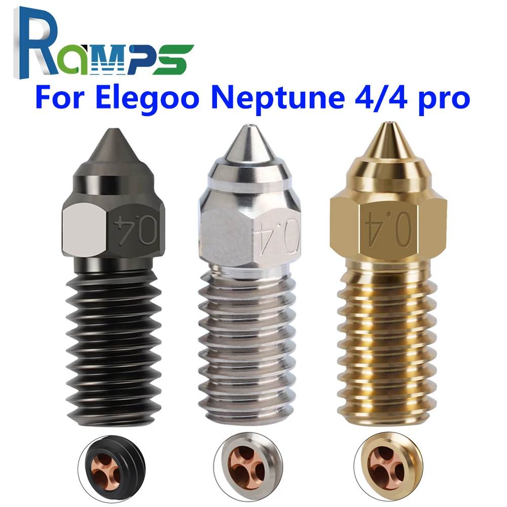 For ELEGOO Neptune 4 Nozzle Hardened/Stainless Steel/Brass High-Speed  Nozzle For Elegoo Neptune 4 pro CHT Nozzle 0.4mm 0.6mm - AliExpress