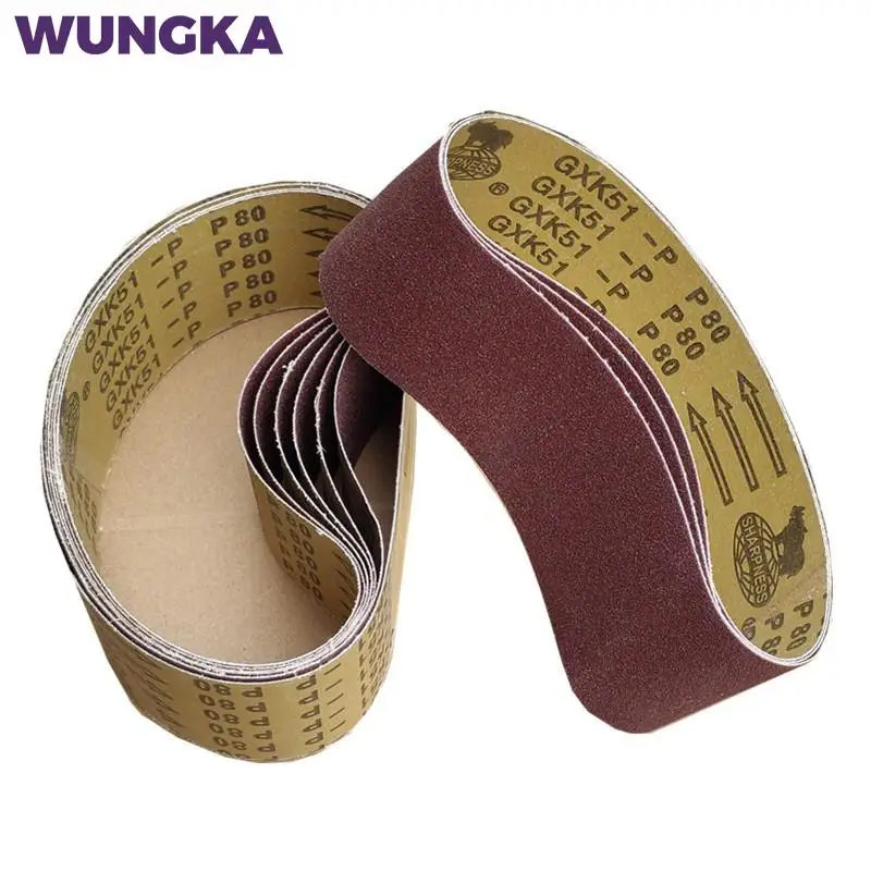 10 pieces 75x533mm Sanding Belts Coarse to Fine Grinding Belt Grinder